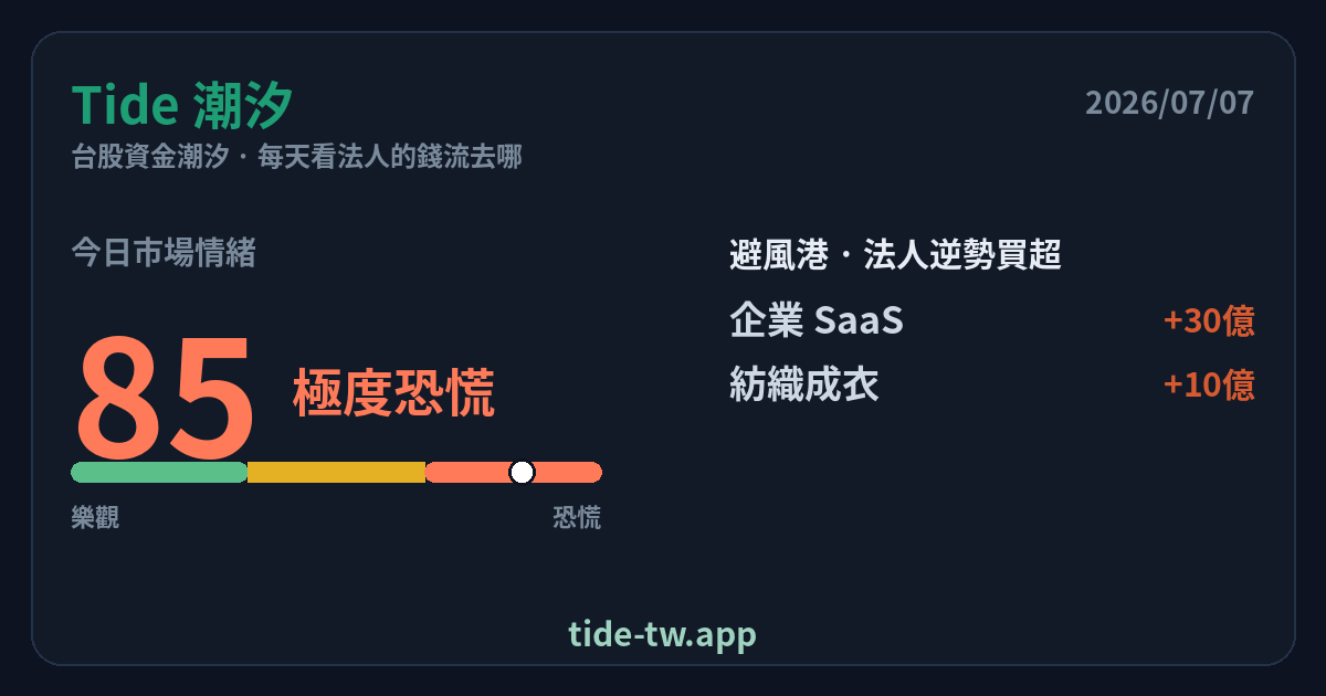 Tide 台股資金潮汐 產品畫面：法人資金泡泡圖